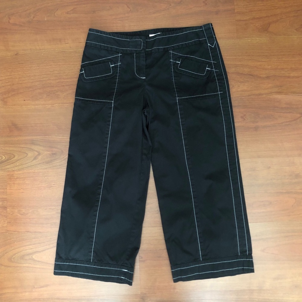 Ann Taylor Loft Black Cargo White Stitching Marisa